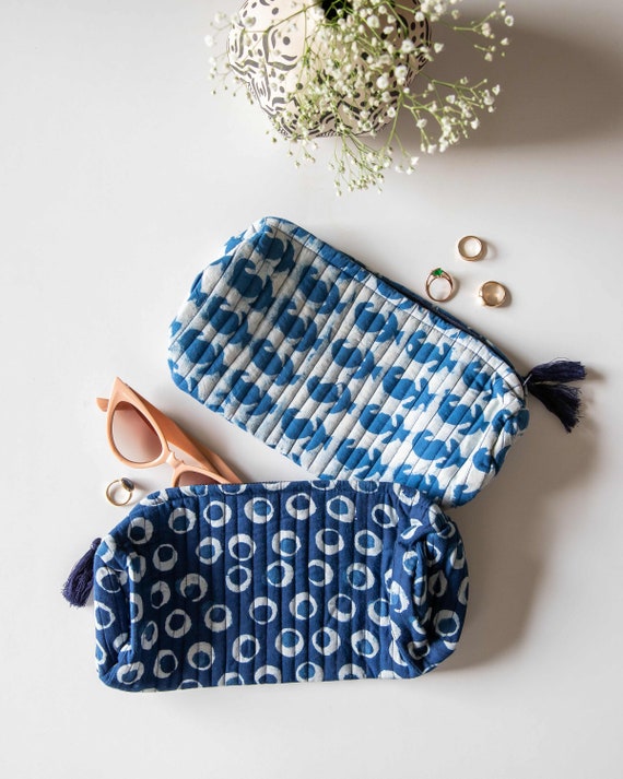 Assorted Indigo Pouches Set of 2 Utility Bags Make up Pouches Handmade Cosmetic Bags Printed Pouches Made in India Etsy Canada
