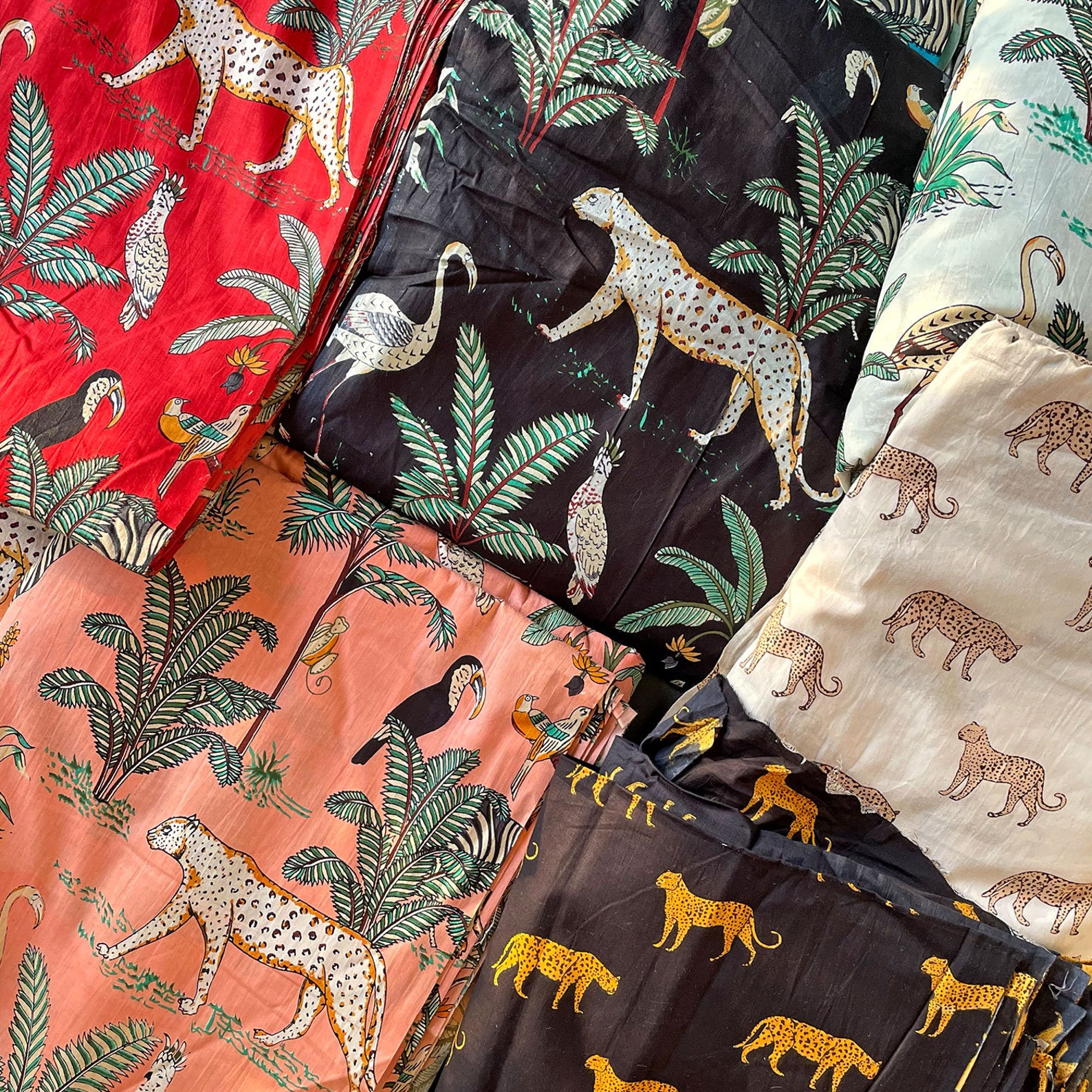 Assorted Animal Print Safari Fabrics Hand Screen Printed - Etsy