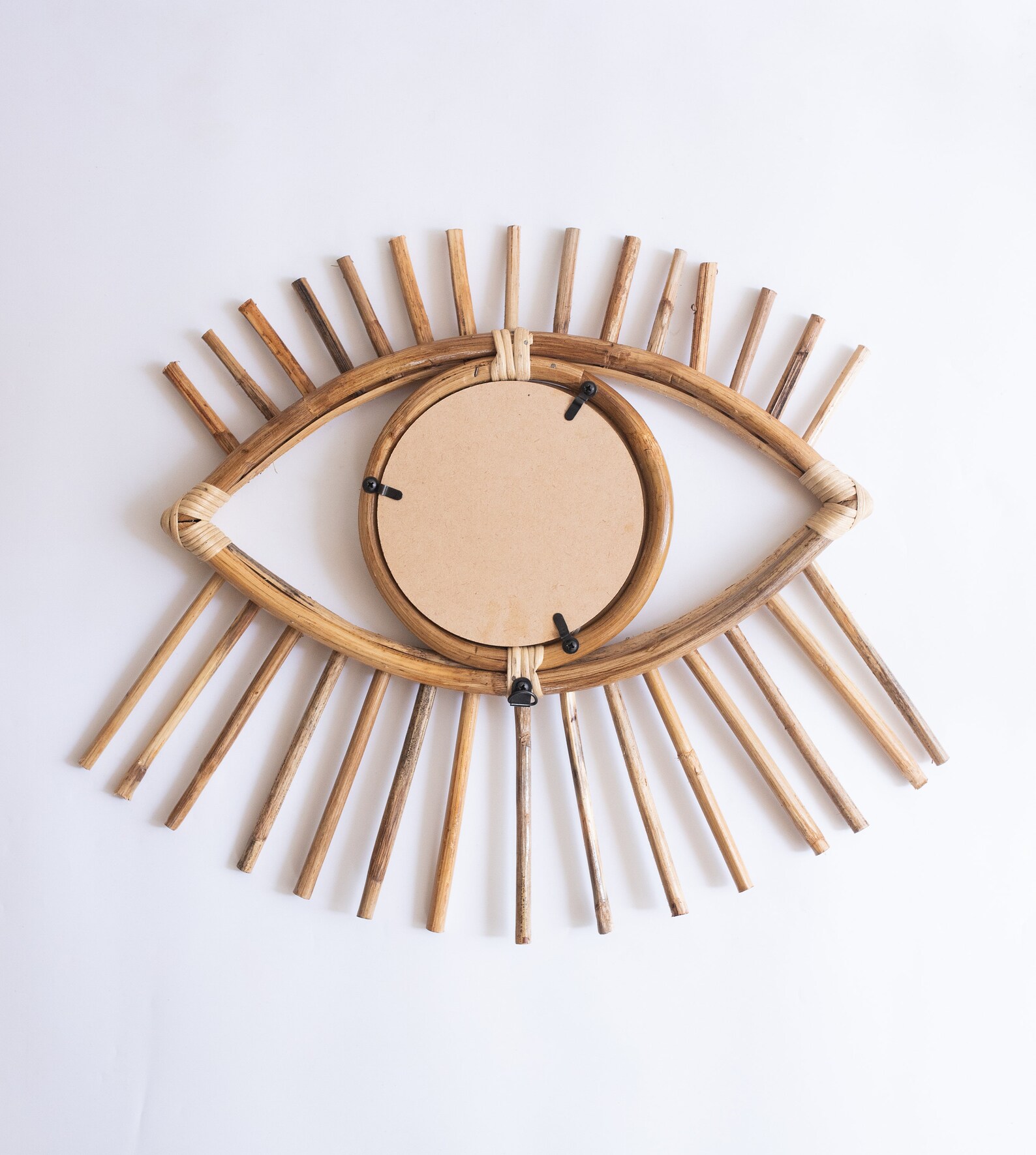 Rattan Evil Eye Mirror Evil Eye Wall Mirrors 2 Sizes Etsy