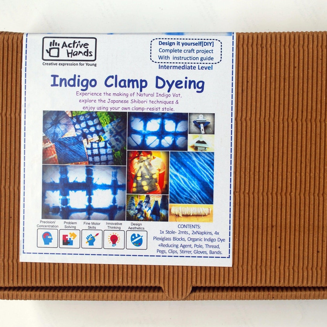 Indigo Kit Indigo Clamp Dyeing DIY Kit, Craft Kit, Starter DIY, Beginner to ...