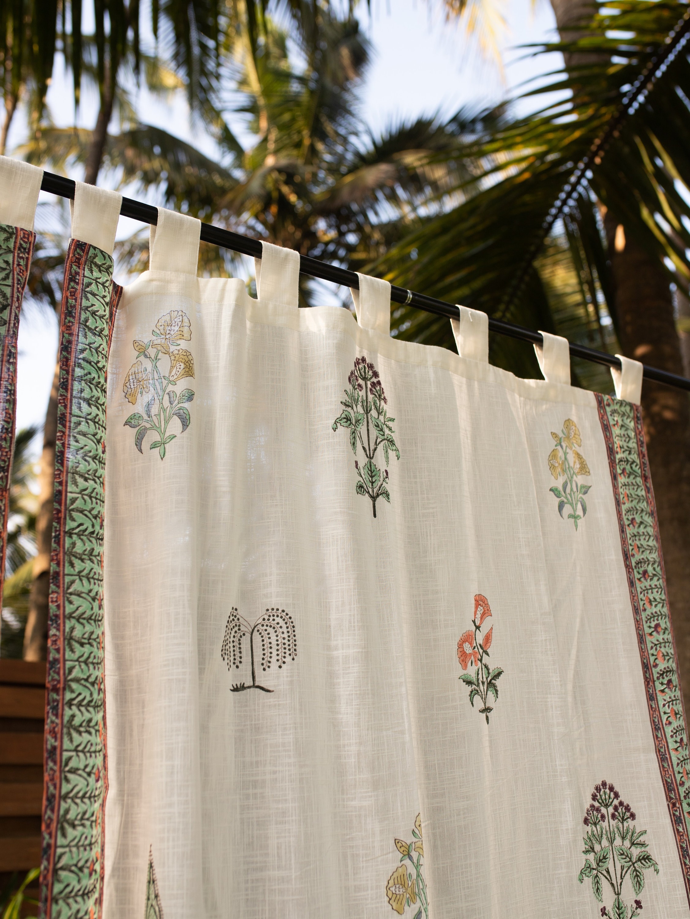 Mughal Garden Blockprint Curtains Floral Curtains Jaipuri Etsy