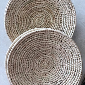 Plain Sabai Grass Basket, Sea Grass Plates, Beige Color Baskets, African Decor, Wall Art, Gallery Wall, Round Wall Baskets, Made in India