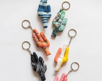 Assorted Colorful Cactus Keychains, handmade, fabric keychains, Cute keychains, Small Handmade fabric, made in india