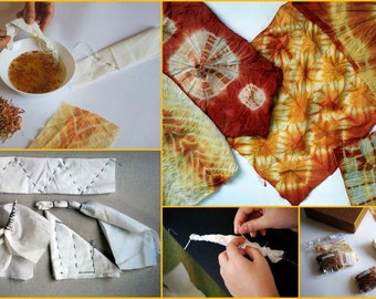 Herbal Tie Dye DIY Kit, Craft Kit, Organic Shibori DIY,  Made in India, Christmas Gift, How to Tie Dye, Tie Dye Bandana