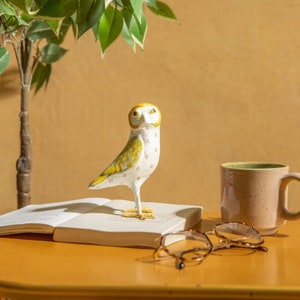 White Owl Paper Mache Art Home Decoration Item, Desk Accessory, Nursery Decor,  table decoration, home decoration item