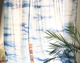 Shibori sheer curtains, Cotton Curtains, Tie Dye Panels, Bohemian Curtains, Custom Sizes available, curtain panels, Hand Tie dye curtains