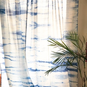 Shibori Sheer Curtains Cotton Curtains Tie Dye Panels - Etsy