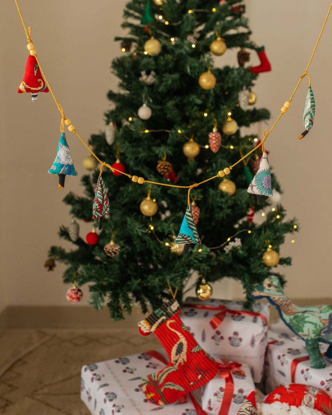 Zero Waste Mini Christmas Trees Bunting, Christmas Tree, Gift