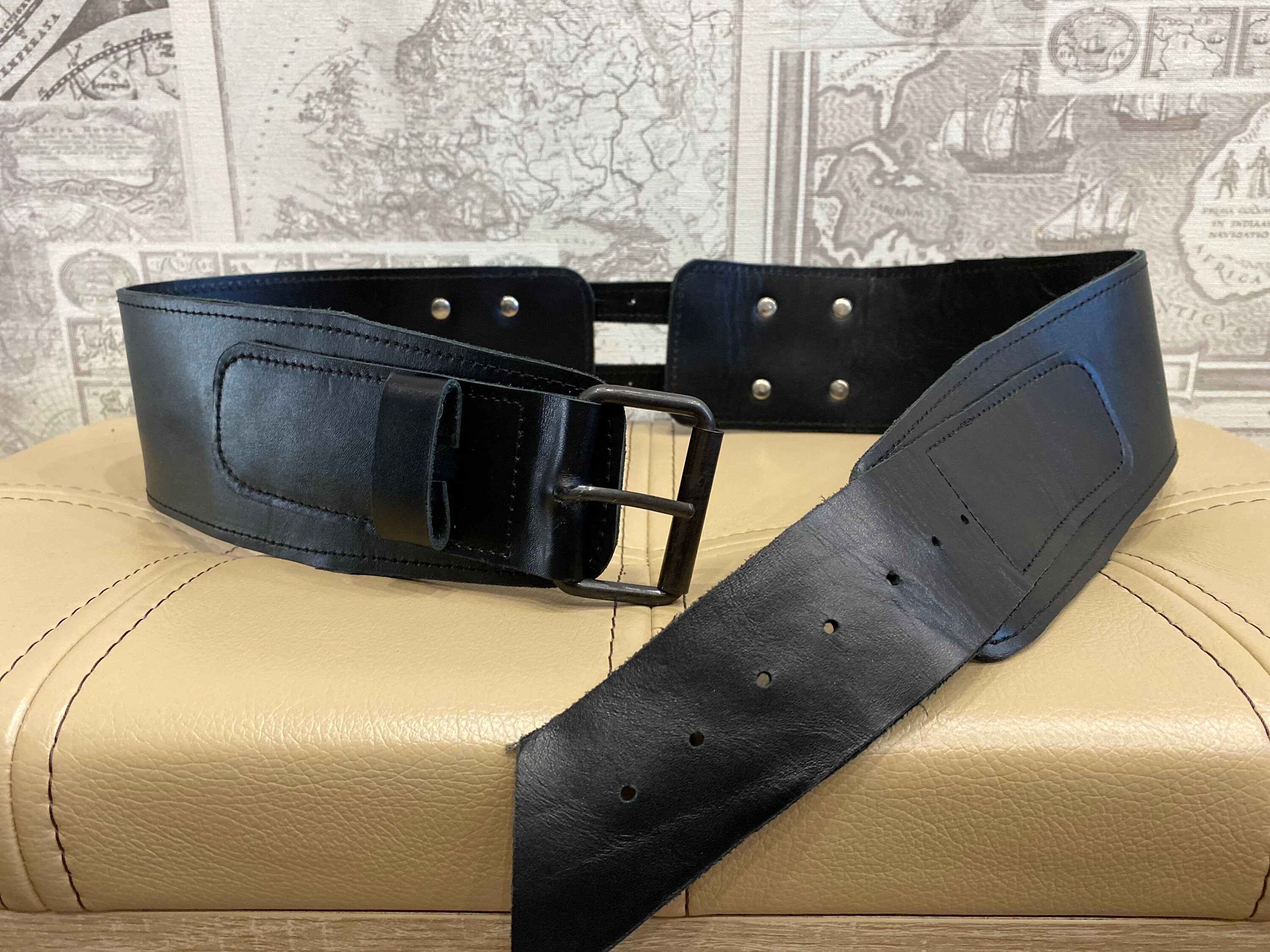 Black Leather Belt Halloween Costume Halloween Belt Cosplay Costume Cosplay Belt Leather Belt