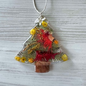 CHRISTMAS BUSH TREE - Australian, Natives, Christmas, decoration, tree, wattle; gum flower, souvenir, ornament, bauble, handmade, Aussie