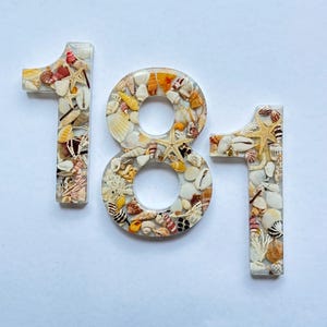 HOUSE NUMBERS 9cm - From the Ocean, Beach House, Shells, House Numbers, Number Sign, Number Display, House Warming Gift, New Home, Decor