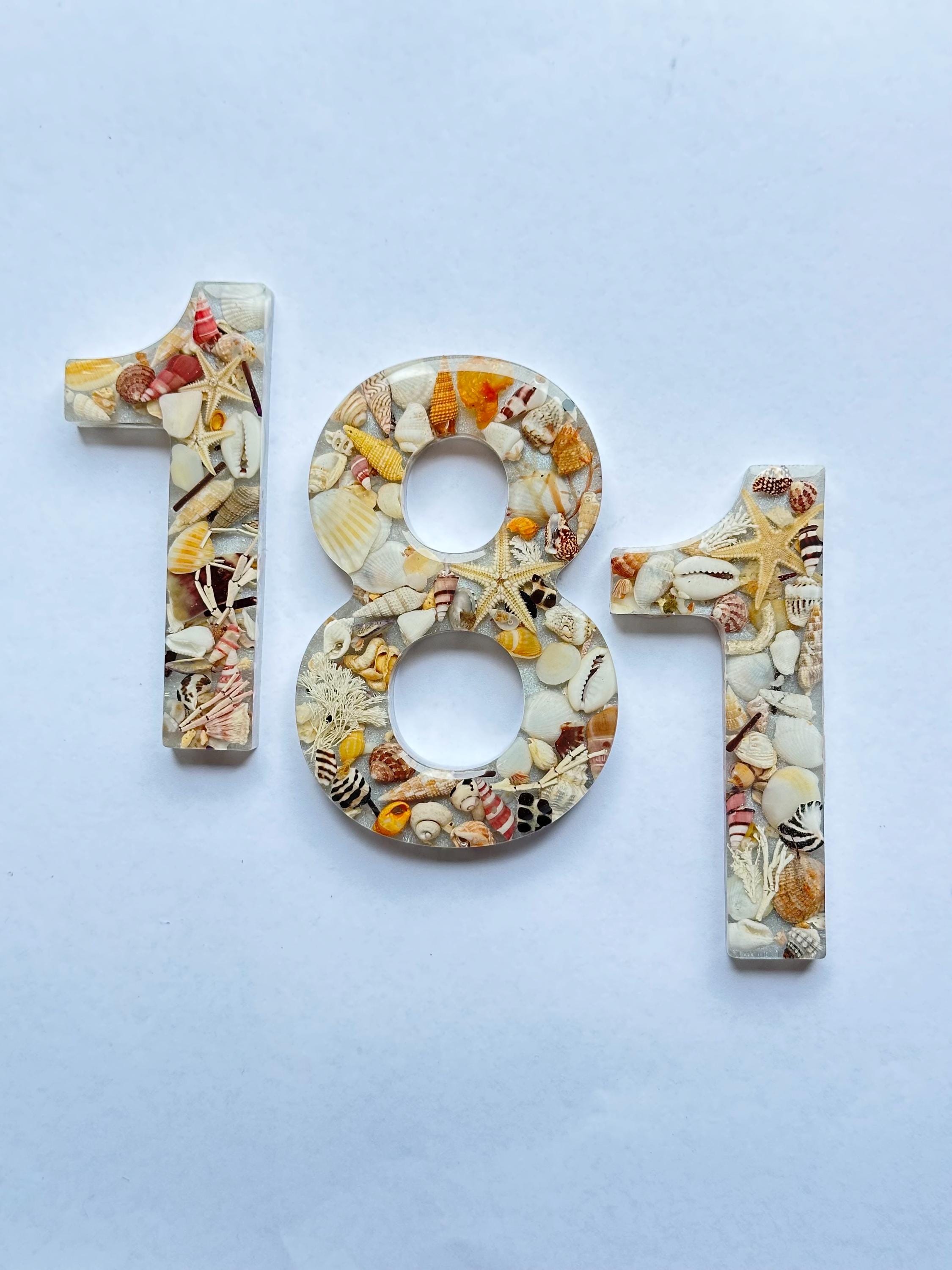 House Numbers Shells HOUSE NUMBERS 9cm - From the Ocean, Beach House, Shells, House Numbers ...