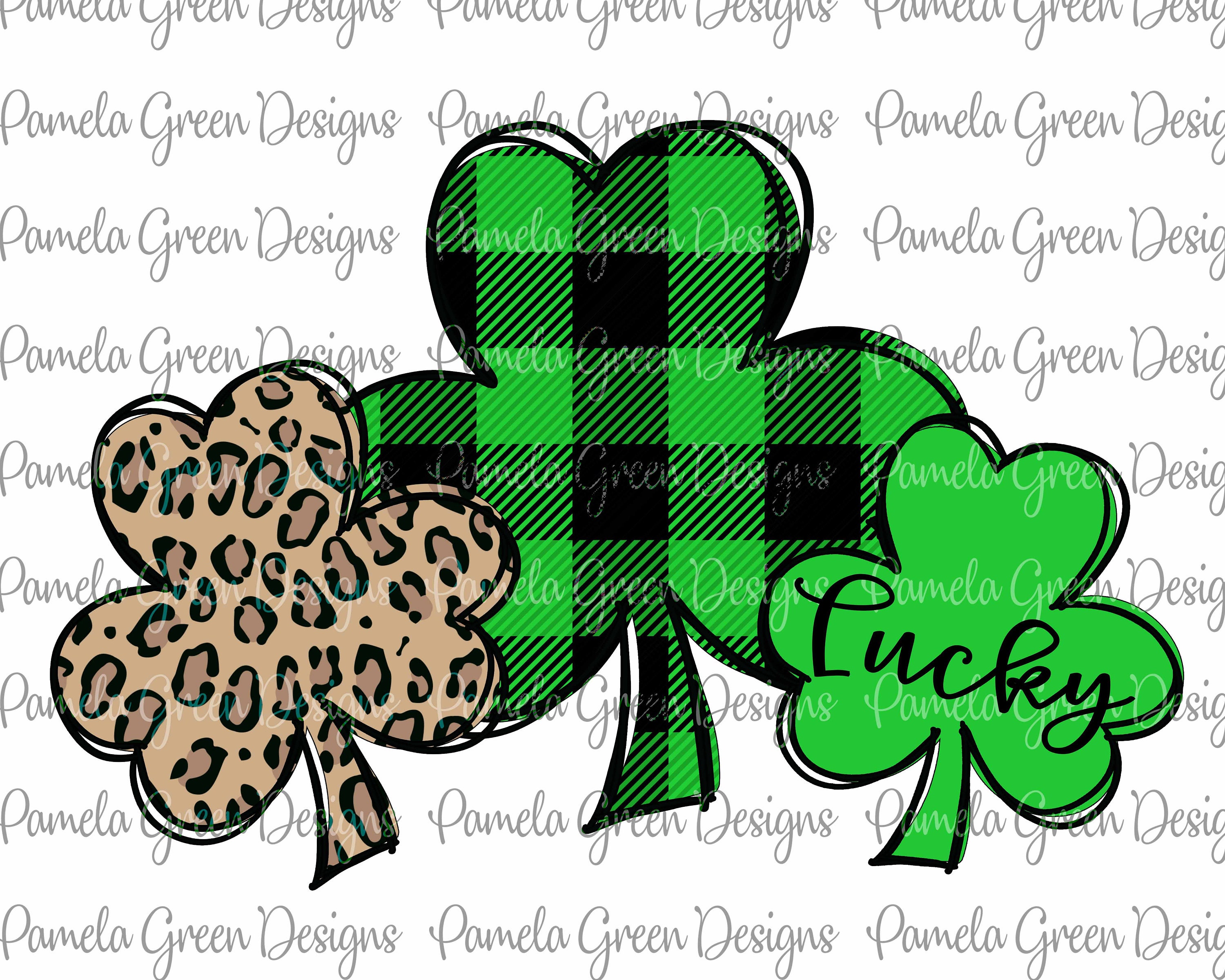 Instant Download PNG /& JPG St Patrick/'s Day Lucky Clovers x3 in SVG