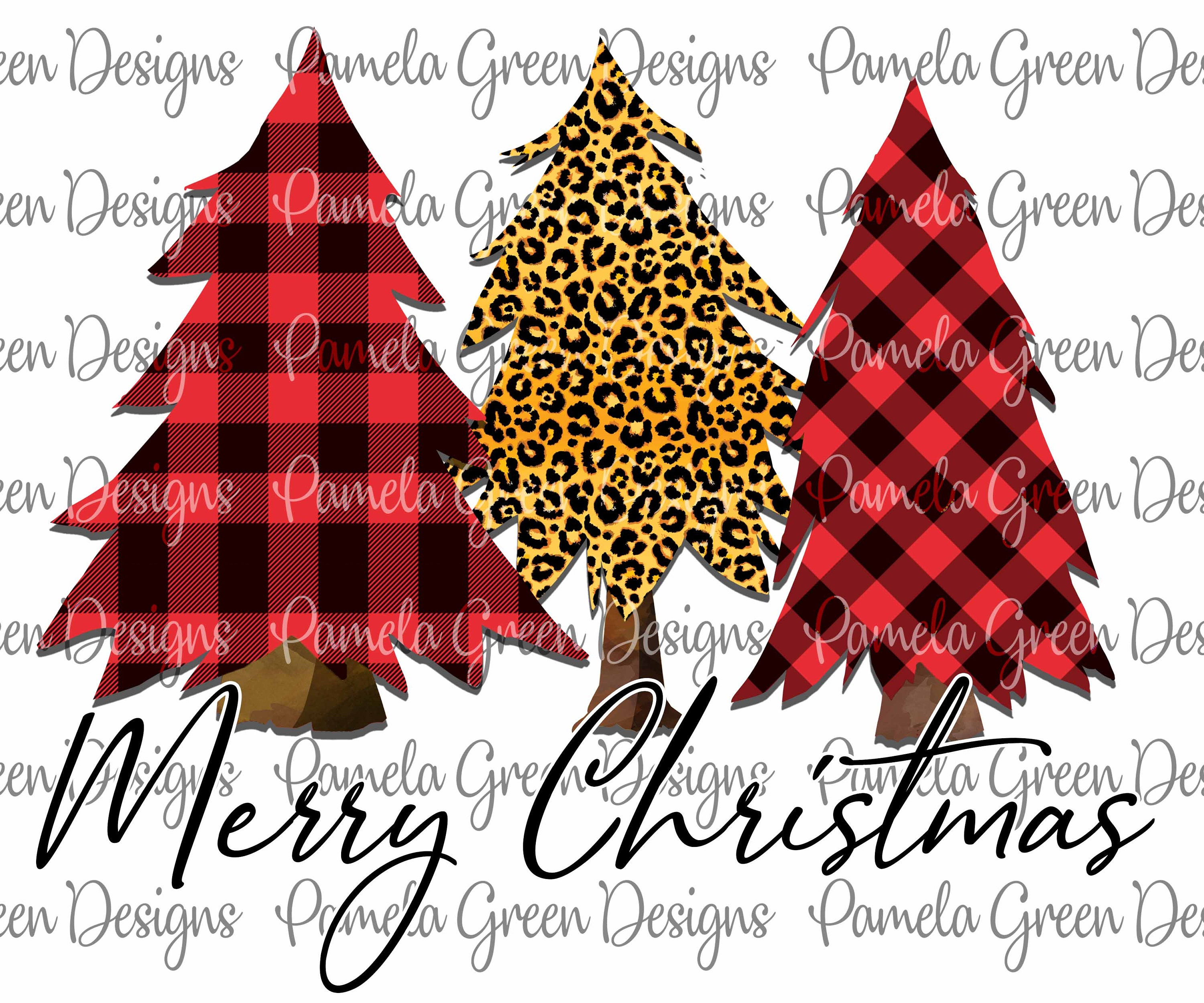 Sublimation Transfer-Rockin Around the Christmas Tree Buffalo Plaid Leopard