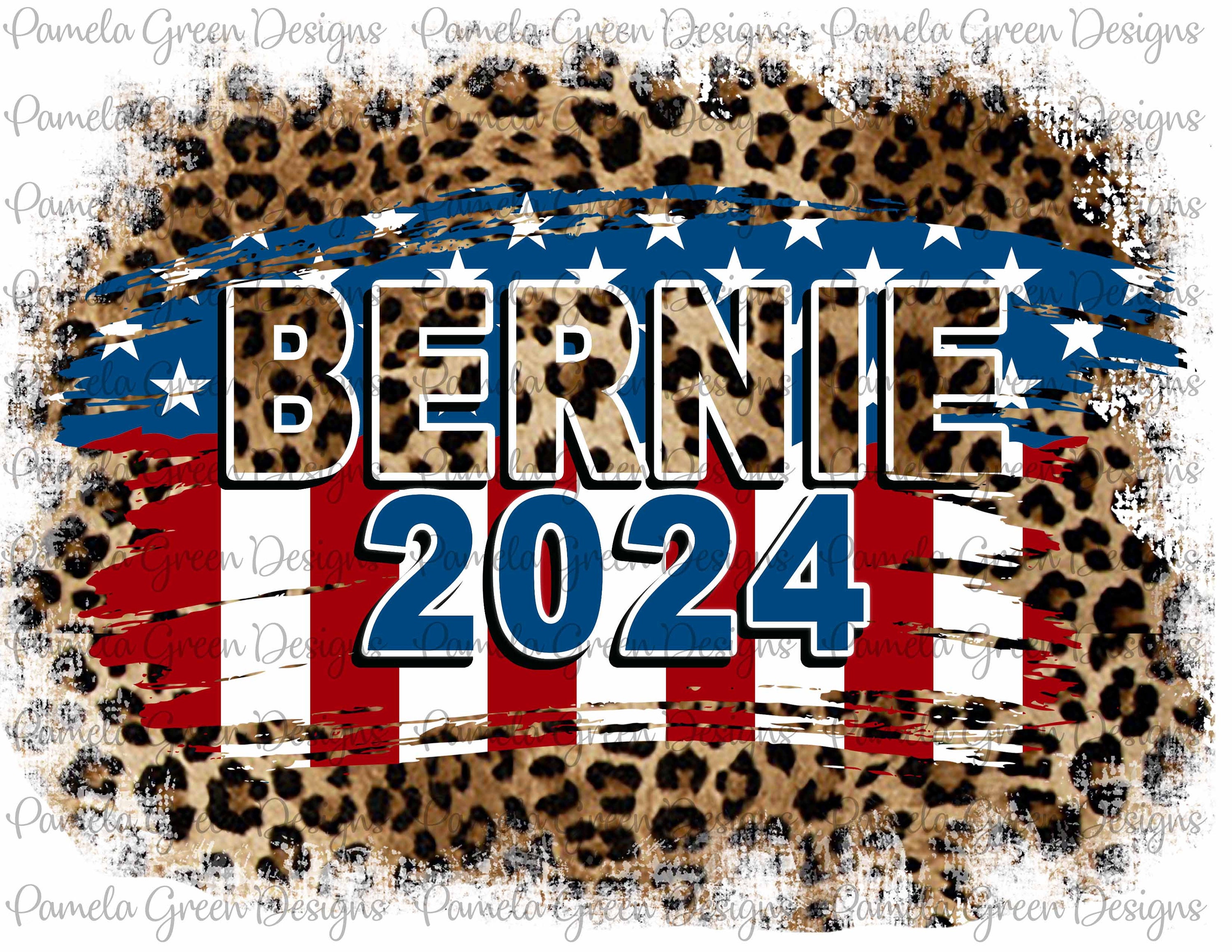Bernie 2024 Leopard Flag PNG Sublimation Design Digital Etsy