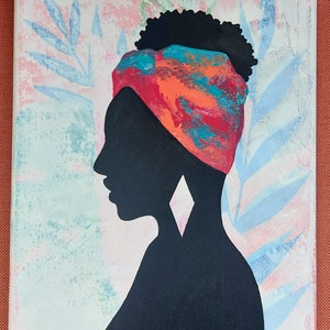 Original Afro-Latina Tropical Woman Painting