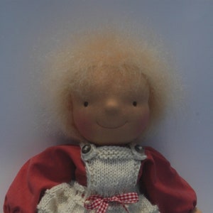 Organic doll with pacifier 45 cm in the style of a Waldorf doll Öko Tex Wolle kbT image 1