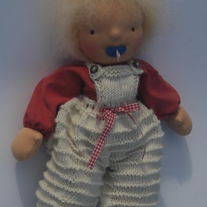 Organic doll with pacifier 45 cm in the style of a Waldorf doll Öko Tex Wolle kbT image 2