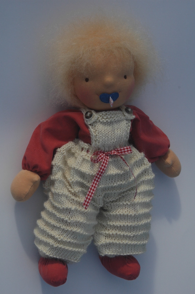 Organic doll with pacifier 45 cm in the style of a Waldorf doll Öko Tex Wolle kbT image 2