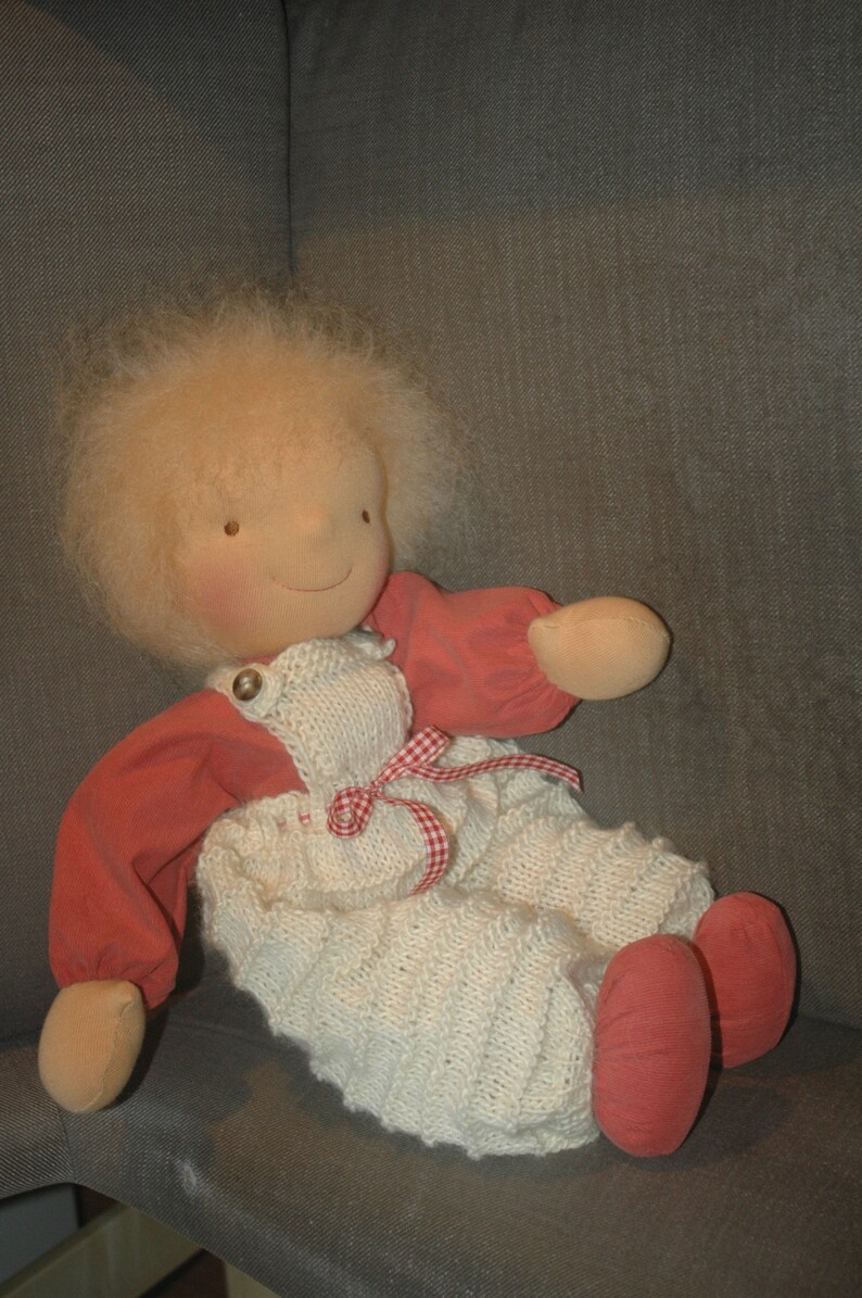 Organic doll with pacifier 45 cm in the style of a Waldorf doll Öko Tex Wolle kbT image 7