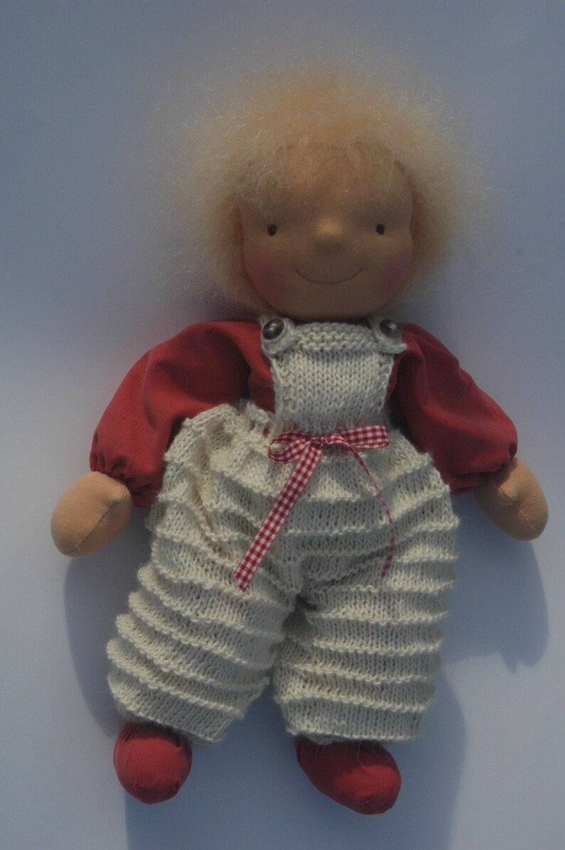 Organic doll with pacifier 45 cm in the style of a Waldorf doll Öko Tex Wolle kbT image 1