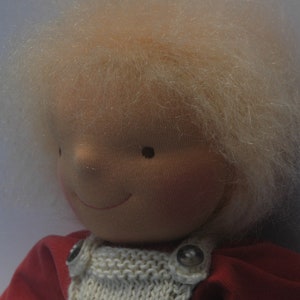 Organic doll with pacifier 45 cm in the style of a Waldorf doll Öko Tex Wolle kbT image 3