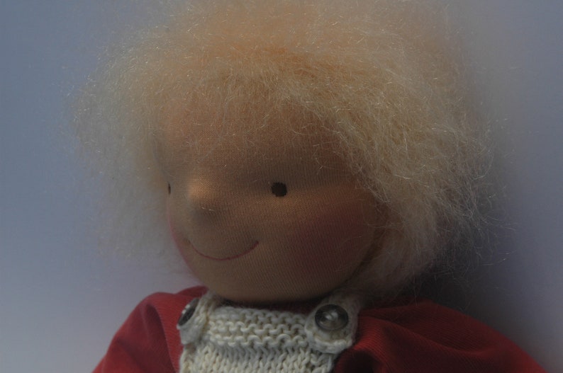 Organic doll with pacifier 45 cm in the style of a Waldorf doll Öko Tex Wolle kbT image 3