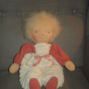 Organic doll with pacifier 45 cm in the style of a Waldorf doll Öko Tex Wolle kbT image 10