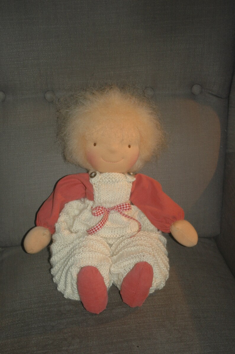 Organic doll with pacifier 45 cm in the style of a Waldorf doll Öko Tex Wolle kbT image 10