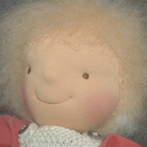 Organic doll with pacifier 45 cm in the style of a Waldorf doll Öko Tex Wolle kbT image 9