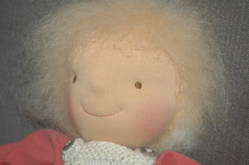 Organic doll with pacifier 45 cm in the style of a Waldorf doll Öko Tex Wolle kbT image 9