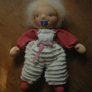 Organic doll with pacifier 45 cm in the style of a Waldorf doll Öko Tex Wolle kbT image 4