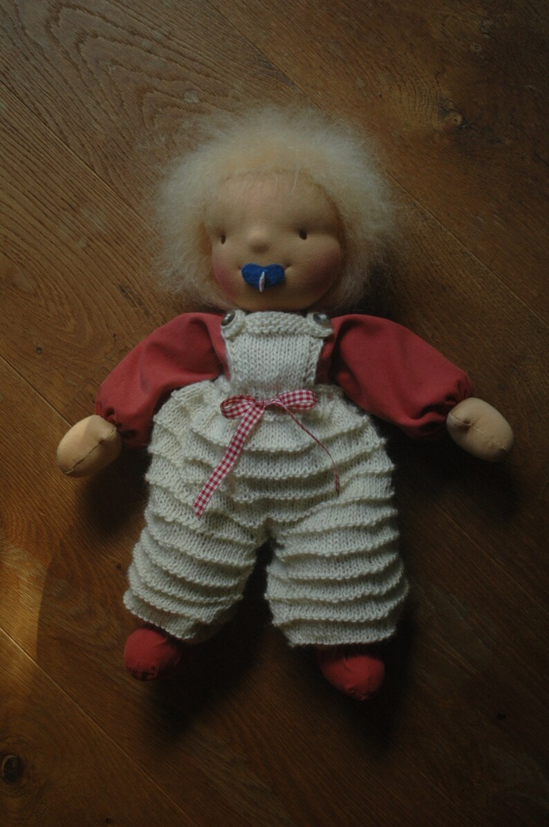 Organic doll with pacifier 45 cm in the style of a Waldorf doll Öko Tex Wolle kbT image 4