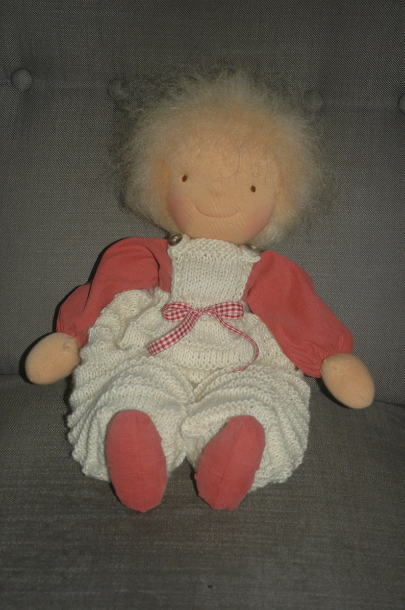 Organic doll with pacifier 45 cm in the style of a Waldorf doll Öko Tex Wolle kbT image 6