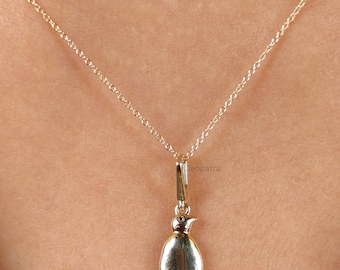 14K Yellow Gold Penguin Pendant Necklace with Black Onyx