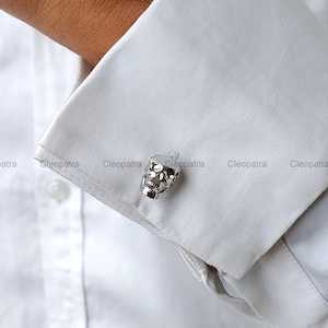 Argentium Silver Skull Cufflinks: Gothic Biker Style Men&#39;s Jewelry