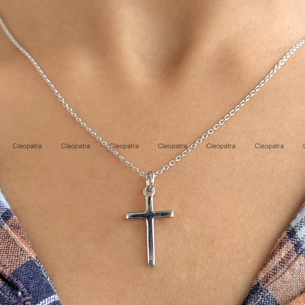 Collana Con Croce In Oro 18k Per Donna - Regalo Con Zirconi