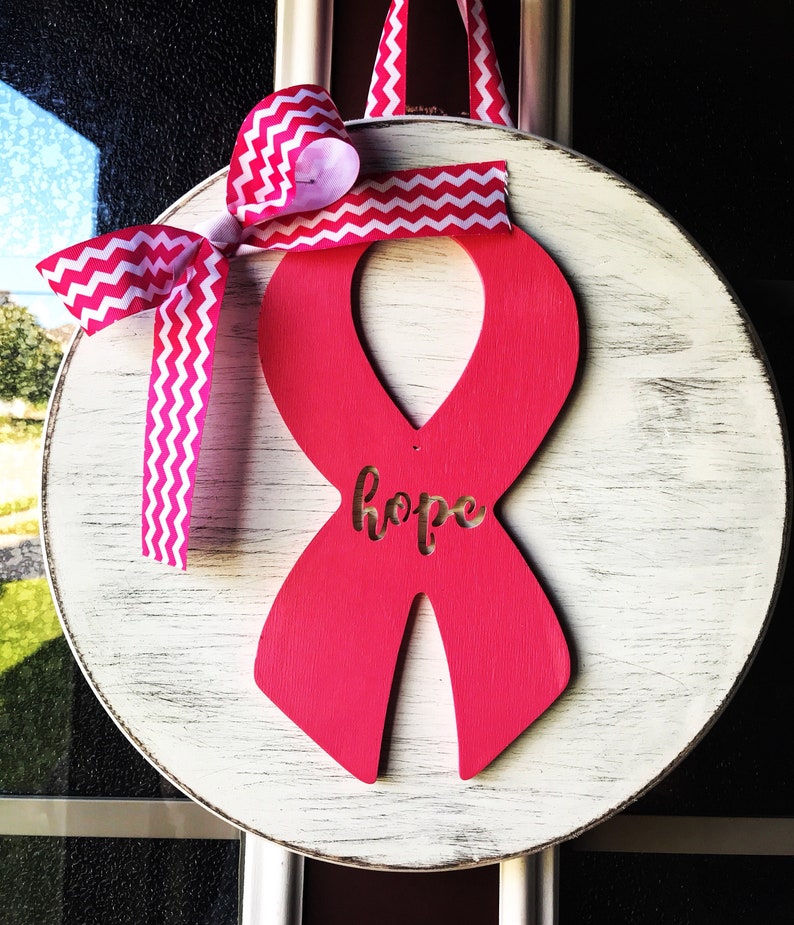 T Cancer Hope Door Sign Front Decor