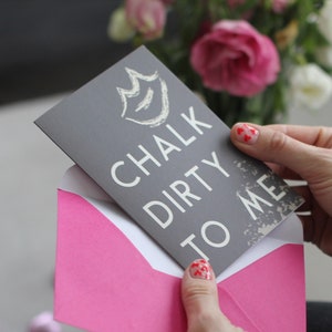 Carte de vœux pour l’athlète fort 'Chalk Dirty To Me' - Barbell Gymnastics Gymnastics Gymnasst Weightlifter Fitness Team Nom - Funny Gym Valentine’s