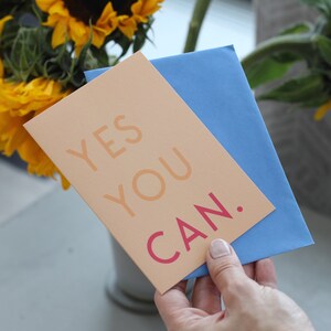 Sí Usted puede tarjeta de saludo - citas de positividad - tarjeta de felicitación - bienestar