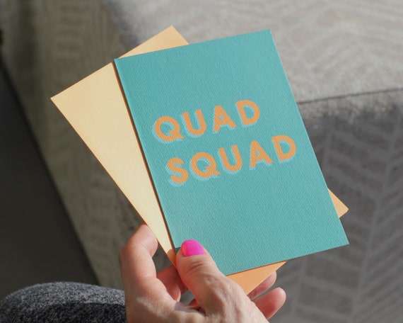 Fitness Card - "Quad Squad" - birthday card for weightlifters, roller derby