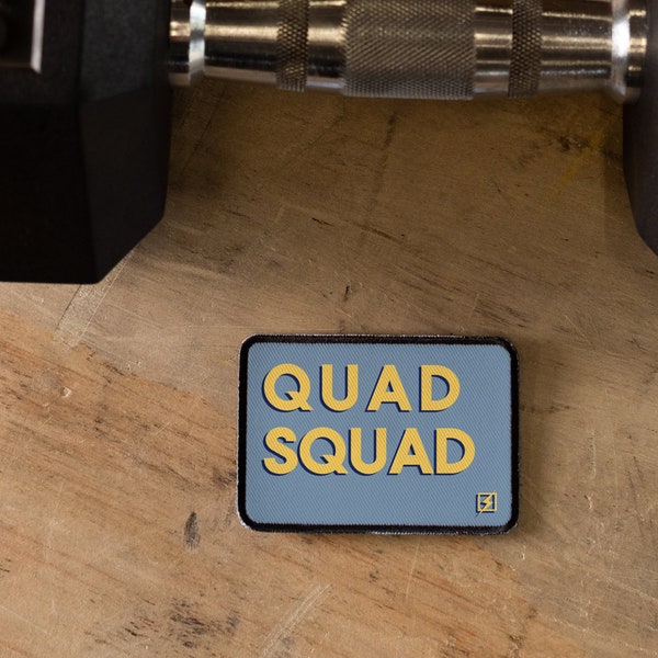 Quad Squad - Velcro Patch for gym bag or tactical weight vest - Functional Fitness Back Pack Kitbag Leg Day Bro Session CrossFitter Badge