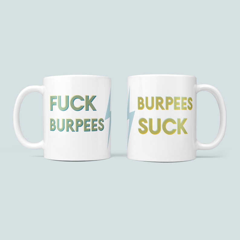 Personalised Fuck Burpees Mug - Fun Fitness Gift for Him Her Funny Secret Santa Birthday Work Out Gym Weightlifting Crossfitter Bootcamp PE image 3