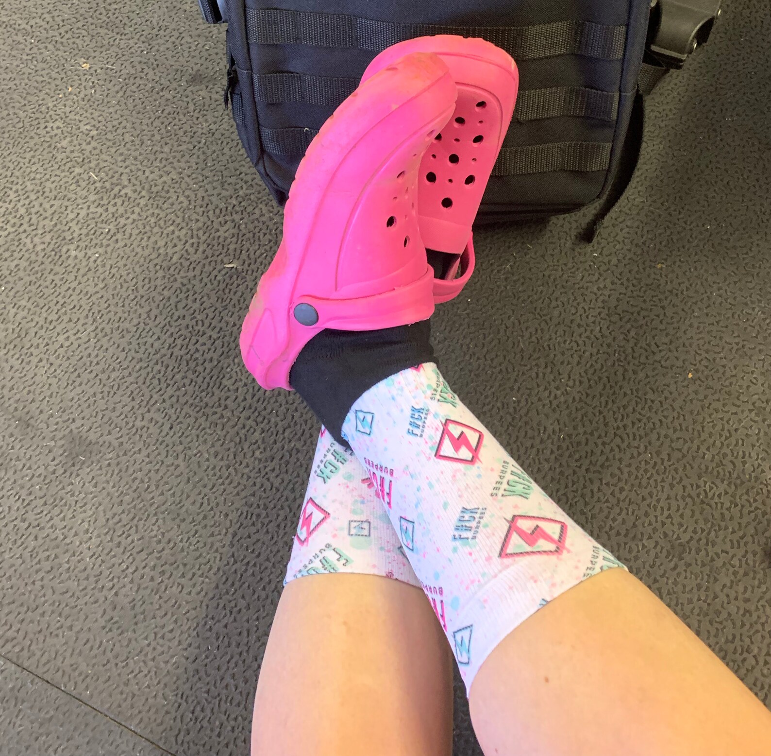 Gym Socks FCK BURPEES Print Funny Patterned 90s Retro Crew Etsy