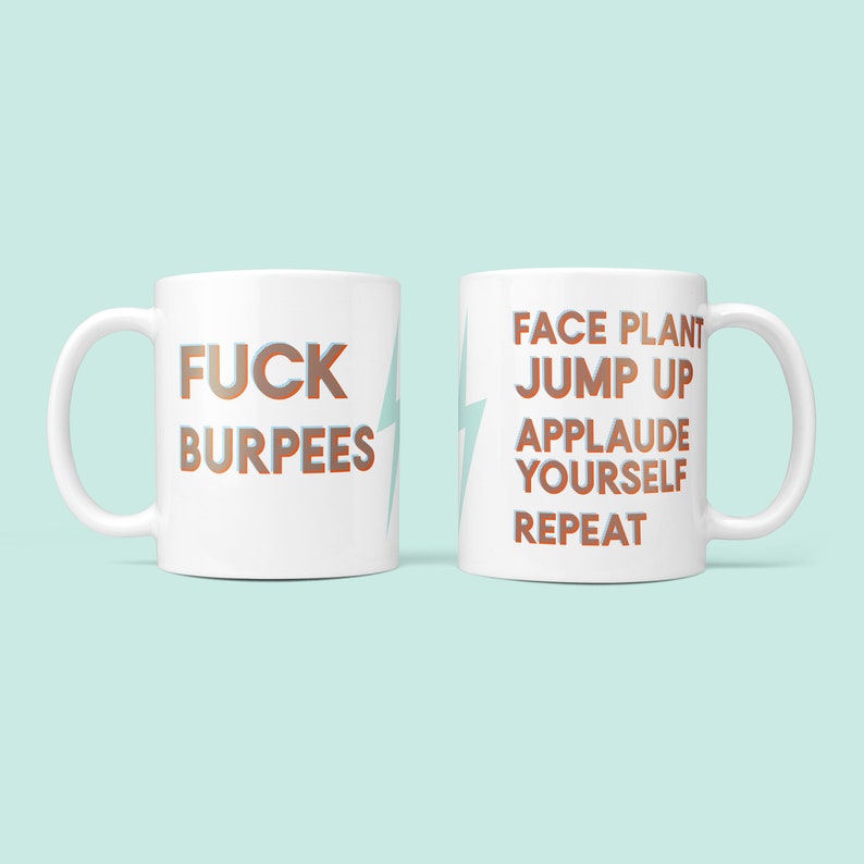 Personalised Fuck Burpees Mug - Fun Fitness Gift for Him Her Funny Secret Santa Birthday Work Out Gym Weightlifting Crossfitter Bootcamp PE image 6