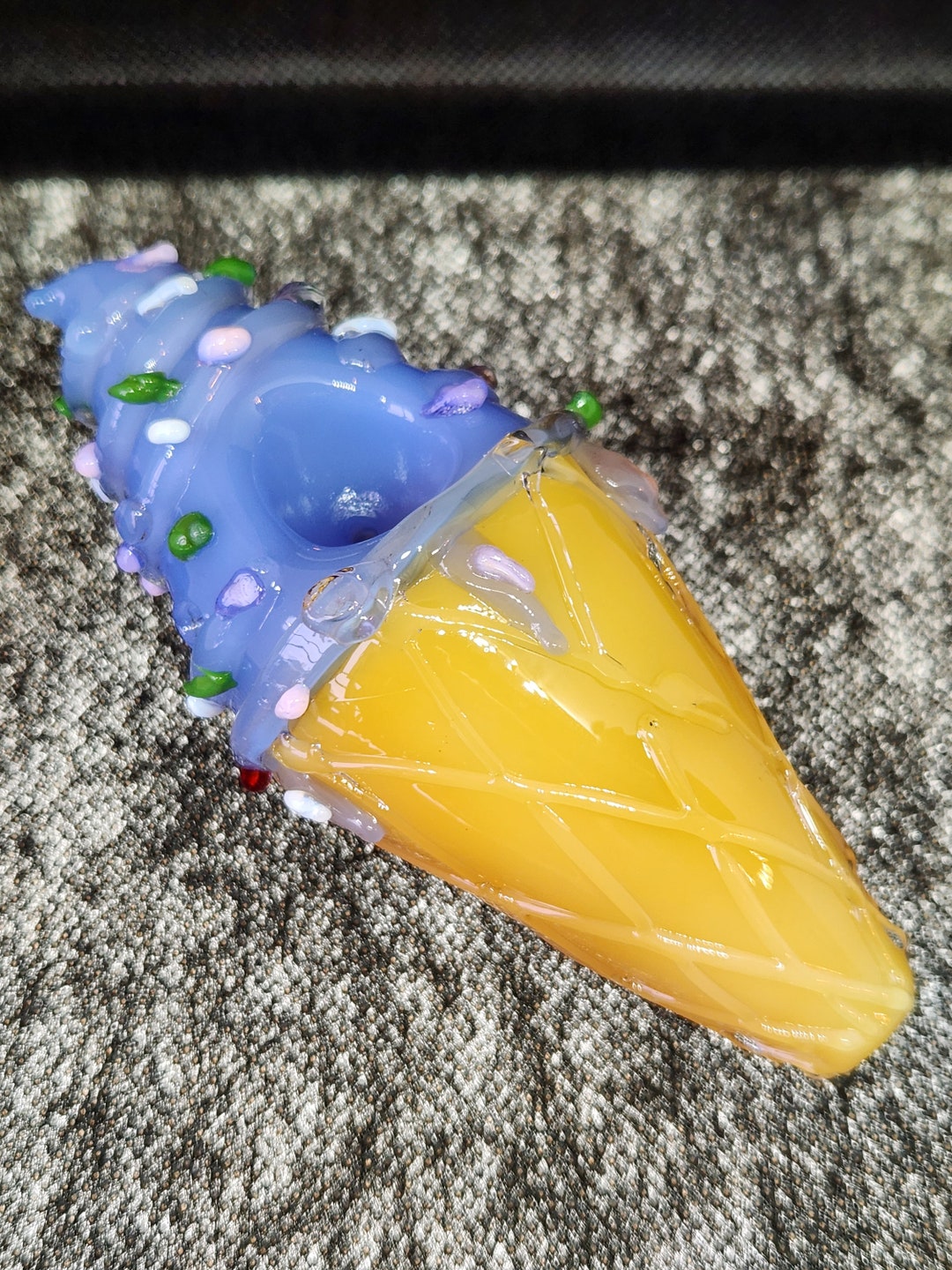 Ice Cream Cone Glass Bowl Blue Etsy