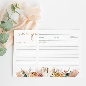 Herbst Rezeptkarte, Digitaler Download, 4x6 Rezeptkarte, 5x7 Rezeptkarte, Boho Rezeptkarte, Braut Shower Rezeptkarte,Herbst Braut Shower,ORG-PUM