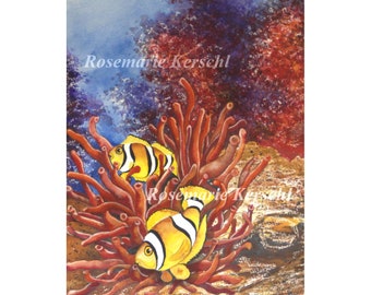 3 Ansichtskarte tropische Fische im Korallen-Riff D 