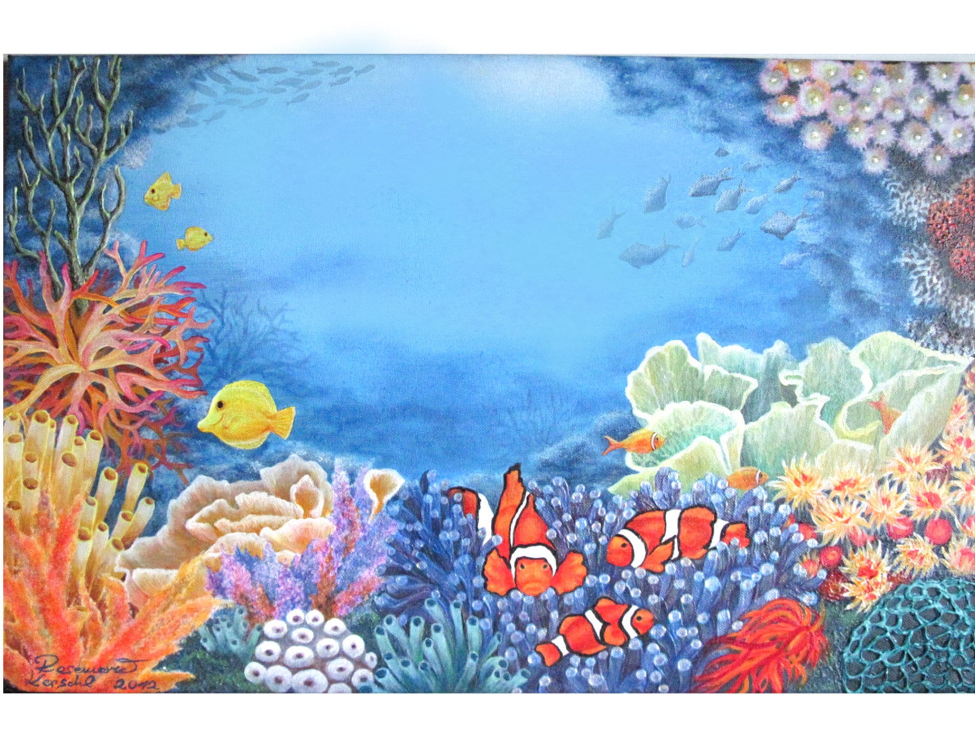 Großes Acrylbild korallenriff Unterwasserlandschaft Handgemalt 40 X 60 Cm  Querformat Kein Druck - Etsy Denmark