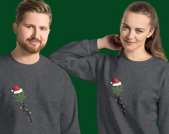 Pot Leaf Christmas Sweatshirt Unisex from The Healthy LA Mainstream Cannabis Brand